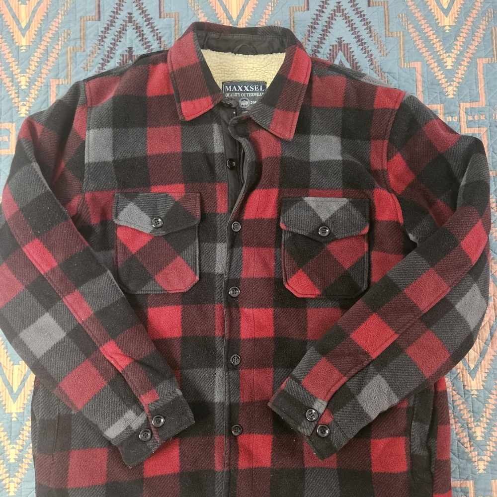 Men's Red‎ and Black Plaid Jacket